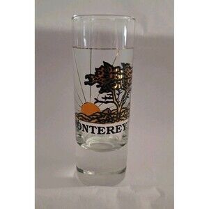 Monterey Peninsula California Tall Shot Glass Sun Trees